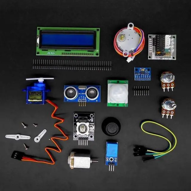 Alt view image 7 of 7 - Ultimate STEM Electronic Projects Starter Kit for Arduino with Mega2560, LCD1602, Servo, Stepper Motor, Sensors, Breadboard, Jumper Wire, Resistor, Capacitor, Transistor and Tutorial