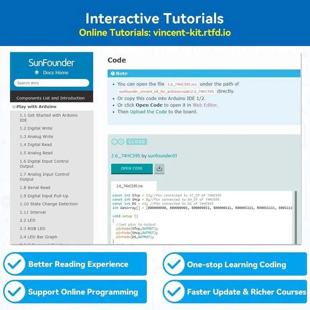 Alt view image 7 of 7 - Project The Most Complete Electronics Starter Kit Compatible with  Mega 2560 R3 Mega328 Nano, 73 Tutorials Included