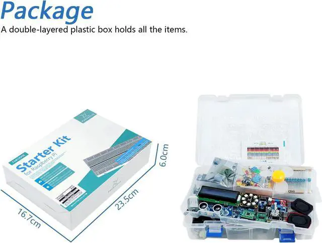 Alt view image 7 of 7 - Complete Starter Kit for Raspberry Pi 5 4 B 3 B+ 400 Zero 2 W, 1170-Page Tutorial, Python C Java Scratch Processing Code, 386 Items, 164 Projects, Camera Speaker (Raspberry Pi NOT Included)