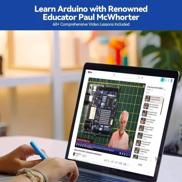 Alt view image 5 of 7 - Elite Explorer Kit with Original  Uno R4 WiFi, RoHS Compliant, Bluetooth IoT ESP32 IIC LCD1602 OLED, Super Starter Kit, Online Tutorials & Video Courses for Beginners & Engineers