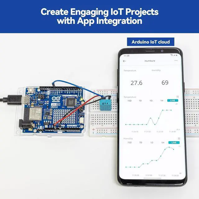 Alt view image 6 of 7 - Elite Explorer Kit with Original  Uno R4 WiFi, RoHS Compliant, Bluetooth IoT ESP32 IIC LCD1602 OLED, Super Starter Kit, Online Tutorials & Video Courses for Beginners & Engineers