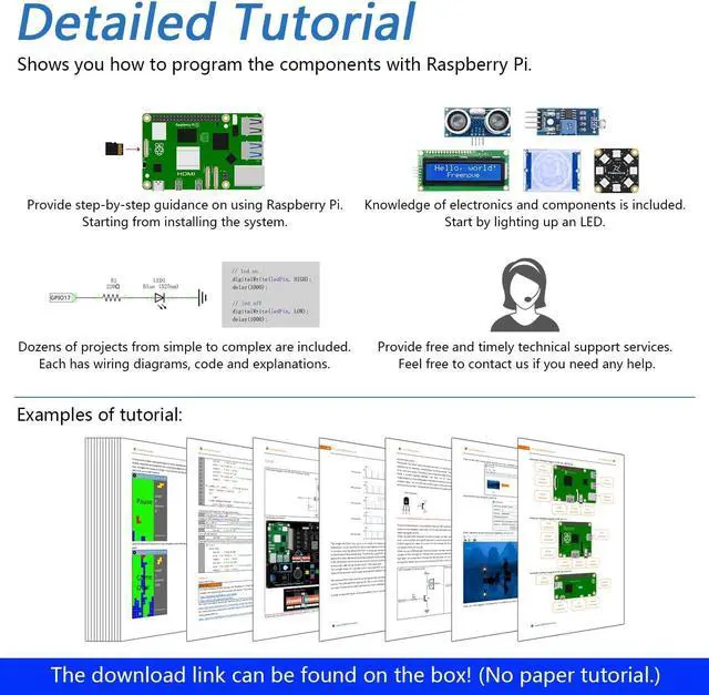 Alt view image 4 of 7 - Projects Kit for Raspberry Pi 5 4 B 3 B+ 400 Zero 2 W, Simple Wiring, 860-Page Detailed Tutorial, Python C Java Scratch Processing Code, 132 Projects (Raspberry Pi NOT Included)