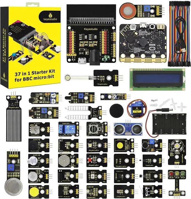 Main image of 37 in 1 Box Starter Kit with BBC Micro bit Controller Board V2.2, Great 37 Sensors Microbit Accessories Kit for Teens Adults Coding Electronics
