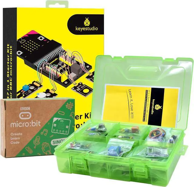 Alt view image 5 of 6 - 37 in 1 Box Starter Kit with BBC Micro bit Controller Board V2.2, Great 37 Sensors Microbit Accessories Kit for Teens Adults Coding Electronics