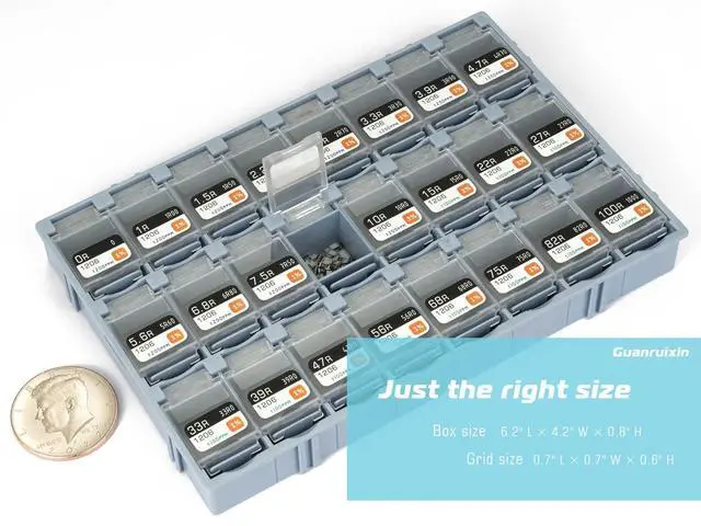 Alt view image 4 of 7 - Resistor Design Kit,EIA 1206 Size,0R-10M Resistance,72 Values 7200PCS,1% Tolerance,RoHS Compliant