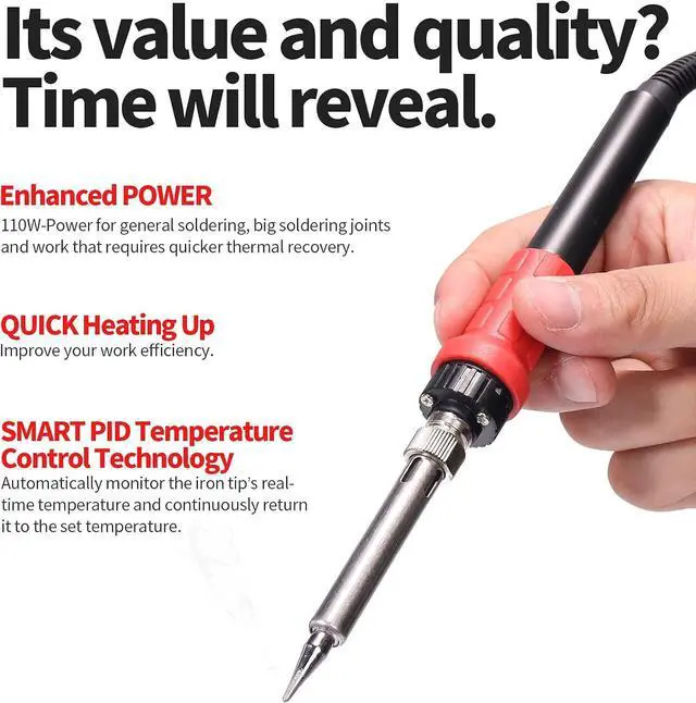 Alt view image 2 of 7 - 926 III 110W Soldering Iron Station Kit with LED Display, 2 Helping Hands, 3 Extra Iron Tips, 35g Lead-Free Solder, Solder Sucker, S/S Tweezers, °C/°F Conversion, Calibration & Sleep Features