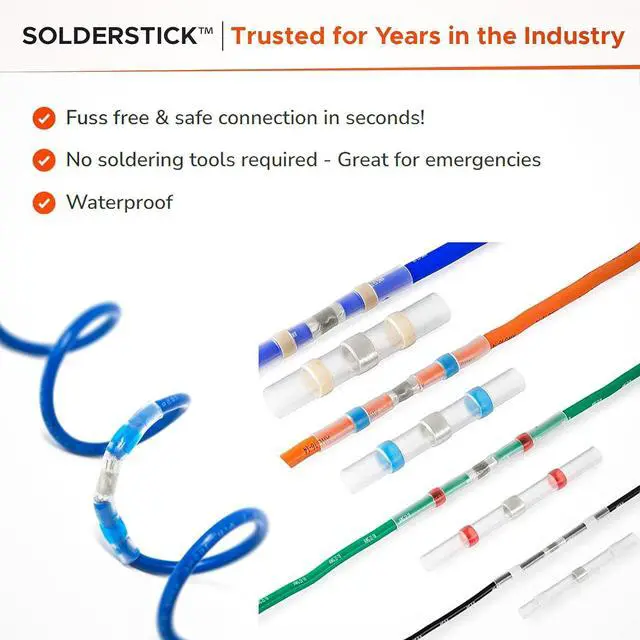 Alt view image 6 of 7 - Waterproof Solder Seal Wire Connectors Kit, Electrical Insulated Wire Splice Heat Shrink Wire Connectors with 4 Gauges - 12-10, 16-14, 22-18, 26-24 AWG (250)