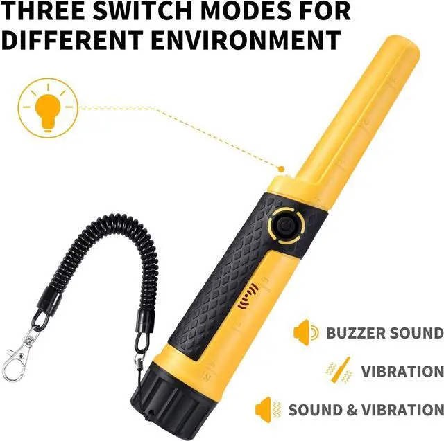 Alt view image 4 of 7 - Metal Detector Pinpointer Wand: 5" Detection Depth, IP68 Fully Waterproof, Up to 66 Feet Underwater, 360°Detection Handheld Pin Pointer, 3 Modes (Buzzer, Vibration,Sound) for Adults & Kids