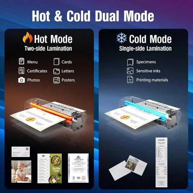 Alt view image 5 of 7 - Laminator Machine A3, 60s Quick Warm-up 13-inch Laminator with 52 Laminating Sheets Cold Hot Lamination 9 in 1 Thermal Laminator with Paper Trimmer Corner Rounder for Office School Business Home Use