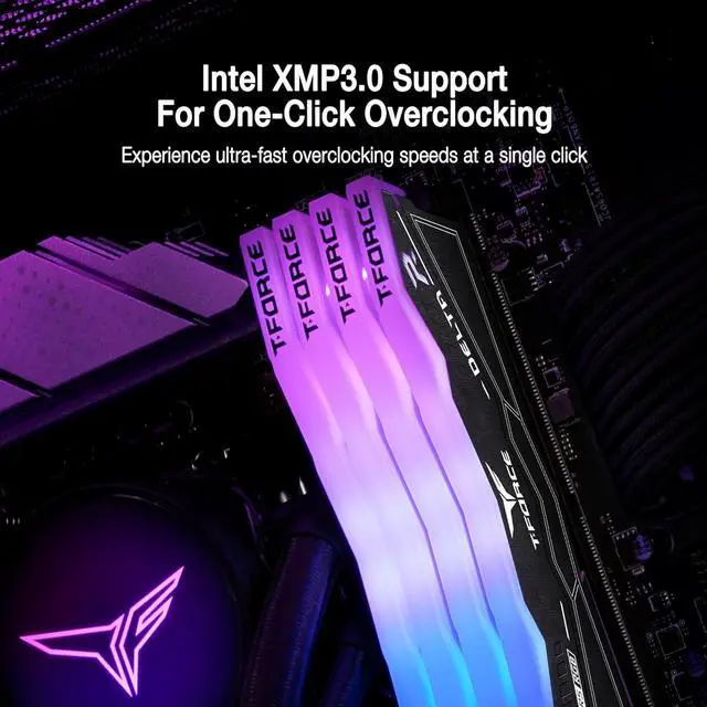 Alt view image 3 of 7 - T-FORCE DELTA RGB DDR5 Ram 32GB (2x16GB) 6000MHz PC5-48000 CL30  XMP 3.0  Expo Compatible Desktop Memory Black FF3D532G6000HC30DC01