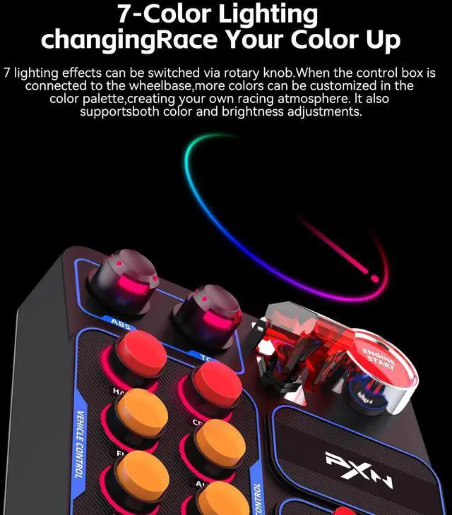 Alt view image 3 of 7 - Multi-function Racing Button Box PC USB Simulation Racing Instrument Center Control Button Box -Compatible with PC/ V9 GEN2, 30 Programmable Buttons, Adjustable RGB Lighting,Truck ETS2 Hub Sim racing
