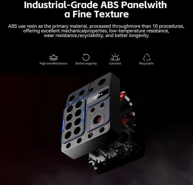 Alt view image 4 of 7 - Multi-function Racing Button Box PC USB Simulation Racing Instrument Center Control Button Box -Compatible with PC/ V9 GEN2, 30 Programmable Buttons, Adjustable RGB Lighting,Truck ETS2 Hub Sim racing