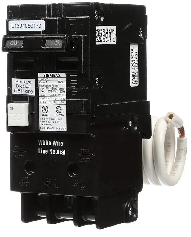 Main image of QF230A 30 Amp, 2 Pole, 120/240V Ground Fault Circuit Interrupter with Self Test and Lockout Feature, Cardboard Packaging