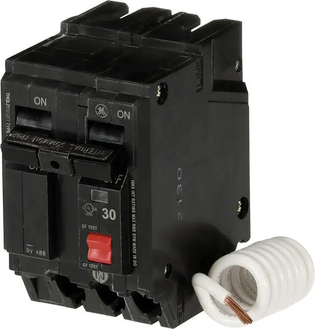 Alt view image 2 of 6 - ABB Q-Line® THQL2130GFT 30A Double Pole Circuit Breaker 30 Amp Double Pole Ground Fault Breaker with Self-Test 120/240 VAC 2-Pole GFCI Breaker Ground Fault Circuit Interrupter