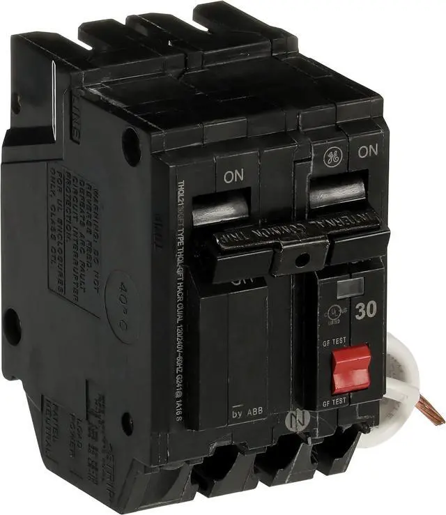 Alt view image 3 of 6 - ABB Q-Line® THQL2130GFT 30A Double Pole Circuit Breaker 30 Amp Double Pole Ground Fault Breaker with Self-Test 120/240 VAC 2-Pole GFCI Breaker Ground Fault Circuit Interrupter