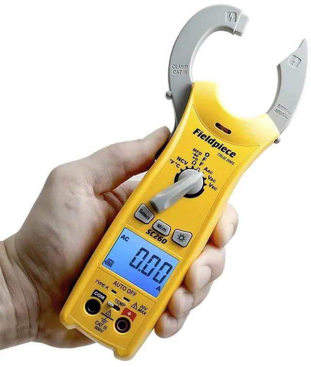 Main image of Compact HVACR Clamp Multimeter SC260  True RMS Clamp Meter with Temperature, Capacitance & Backlight