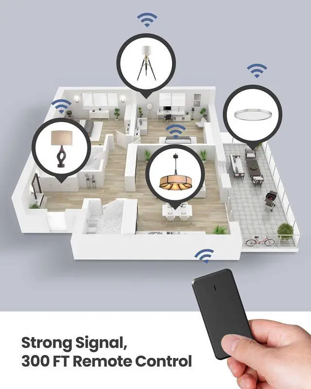 Alt view image 2 of 6 - Remote Control Outlet Plug Switch, Buckle Design & Removable Wireless Light Switch, 300 ft, 1500W On Off Power Switch for Household Appliances, No Wiring No WiFi, Programmable, Black