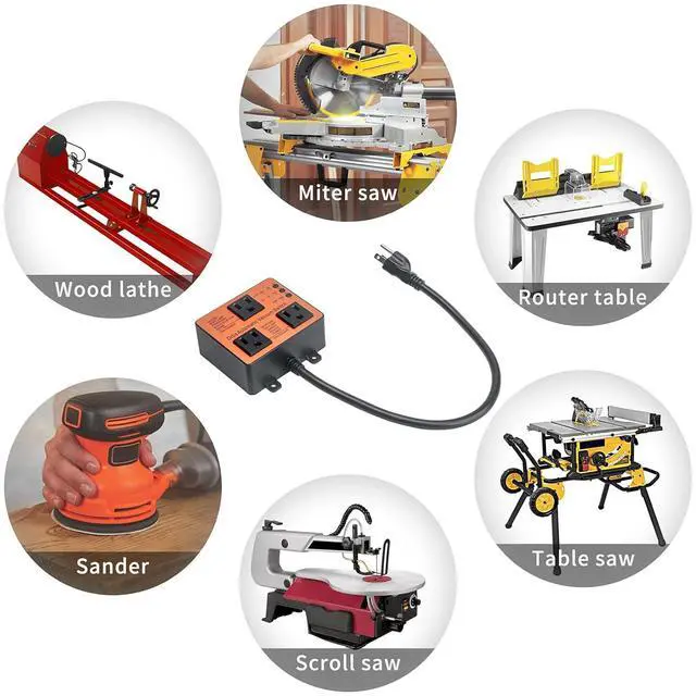 Alt view image 7 of 7 - Vacuum Switch, Ortis Dust Control Autoswitch for More Power Tools, Delay Vacuum On/Off to Prevent Circuit Overload and Tripping, Adjustable Actuation Threshold