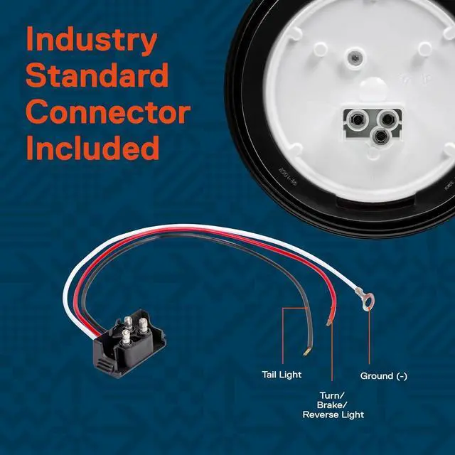 Alt view image 2 of 6 - 4pc 4" Round Amber 24 LED Trailer Tail Lights [DOT certified] [Grommet & Plug Included ] [IP67 Waterproof] Park Turn Trailer Lights for RV Trucks