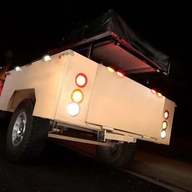 Alt view image 4 of 6 - 4pc 4" Round Amber 24 LED Trailer Tail Lights [DOT certified] [Grommet & Plug Included ] [IP67 Waterproof] Park Turn Trailer Lights for RV Trucks