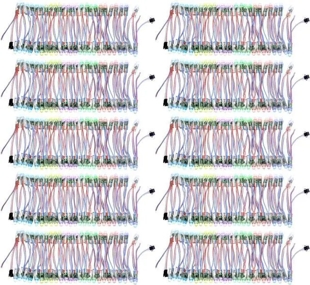 Main image of 500pcs WS2811 12mm Diffused Digital Dream Color RGB LED Pixel String Light Individually Addressable LED Pixels Module for LED Screen Wall Outdoor Advertising Board Signs IP68 Waterproof DC 5V