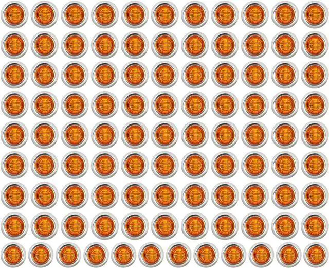 Main image of Meerkatt 3/4 Inch Round Mini 3 LED Side Marker Lights with Stainless Chrome Bezel Sealed For Trailer Pickup Truck Lorry Boat 12V DC