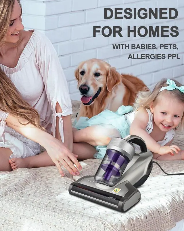 Alt view image 6 of 7 - Mattress Vacuum Cleaner, Anti-allergen Bed Vacuum Cleaner with UV-C Light & High Heating Tech, 14Kpa Suction 480W Powerful Handheld Vacuums for Dust & Pet Hair(JV35, Corded)