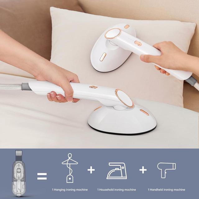 Alt view image 3 of 7 - Pretty Moment Steamer for Clothes, 1500W Large Soleplate Clothes Steamer Iron, Detachable 400ml Water Tank Garment Steamer Professional Steam Iron, 20s Rapid Heat Up Fabric Wrinkles Remover for Home