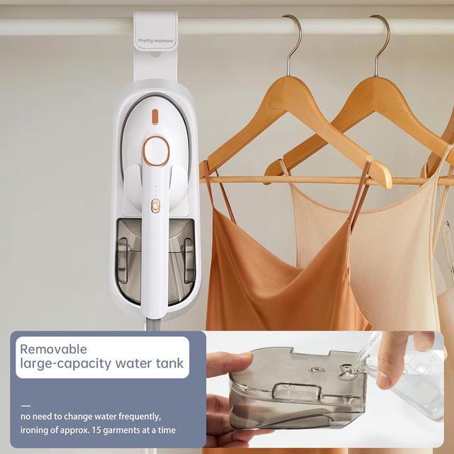 Alt view image 4 of 7 - Pretty Moment Steamer for Clothes, 1500W Large Soleplate Clothes Steamer Iron, Detachable 400ml Water Tank Garment Steamer Professional Steam Iron, 20s Rapid Heat Up Fabric Wrinkles Remover for Home