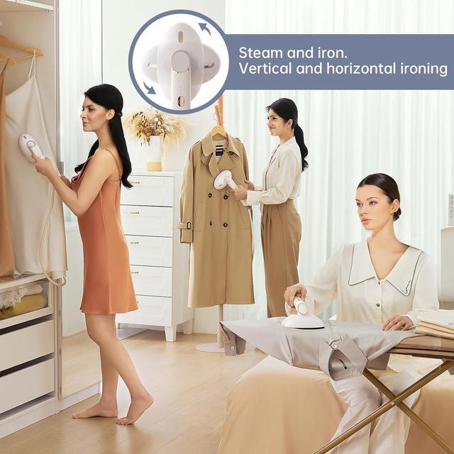 Alt view image 5 of 7 - Pretty Moment Steamer for Clothes, 1500W Large Soleplate Clothes Steamer Iron, Detachable 400ml Water Tank Garment Steamer Professional Steam Iron, 20s Rapid Heat Up Fabric Wrinkles Remover for Home