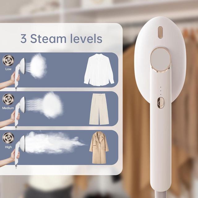 Alt view image 6 of 7 - Pretty Moment Steamer for Clothes, 1500W Large Soleplate Clothes Steamer Iron, Detachable 400ml Water Tank Garment Steamer Professional Steam Iron, 20s Rapid Heat Up Fabric Wrinkles Remover for Home