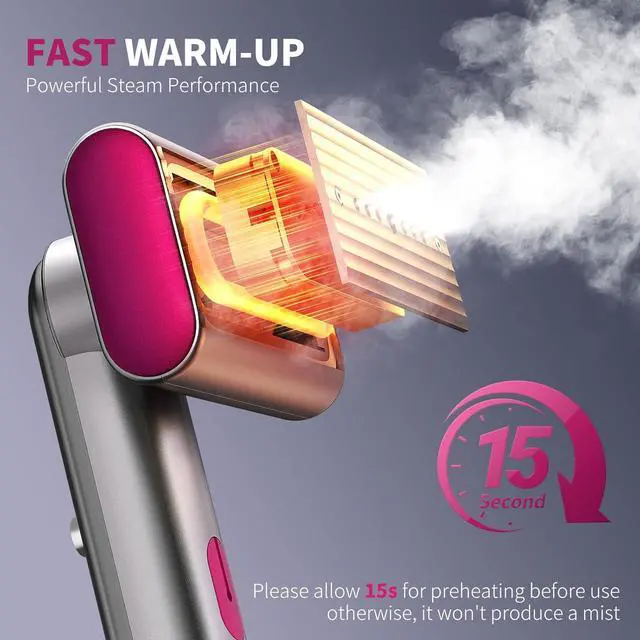 Alt view image 2 of 7 - Steamer for Clothes, Portable Travel Handheld Clothing Wrinkles Remover for Clothes, 15s Fast Heat-up, 70ml Water Tank with measuring cup,Portable Garment Steamer for 120V Countries, for Home, Travel