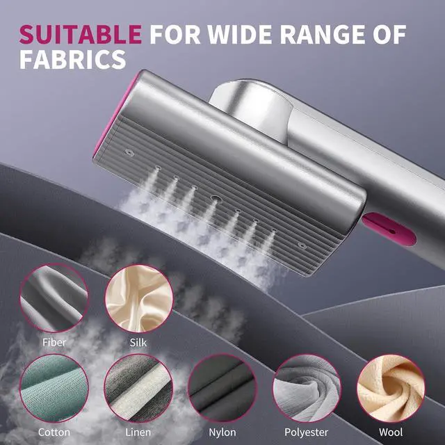 Alt view image 7 of 7 - Steamer for Clothes, Portable Travel Handheld Clothing Wrinkles Remover for Clothes, 15s Fast Heat-up, 70ml Water Tank with measuring cup,Portable Garment Steamer for 120V Countries, for Home, Travel