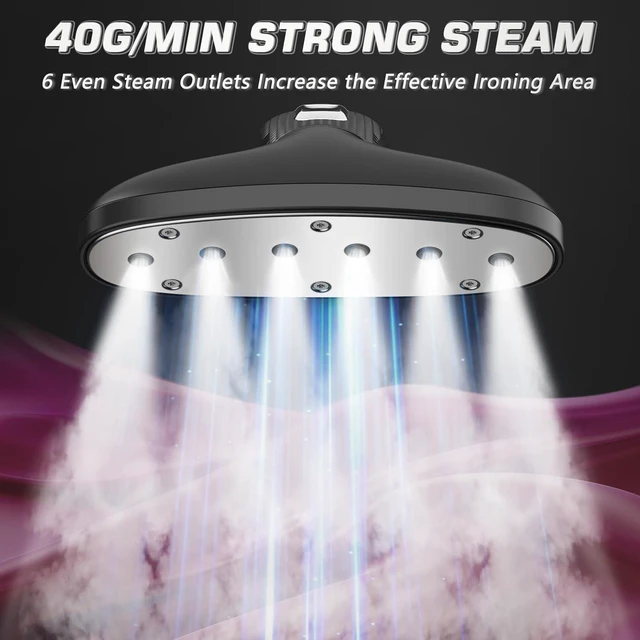 Alt view image 5 of 7 - Anthter Steamer for Clothes, 1500W Powerful Standing Garment Steamer with Roll Wheels(Silver)