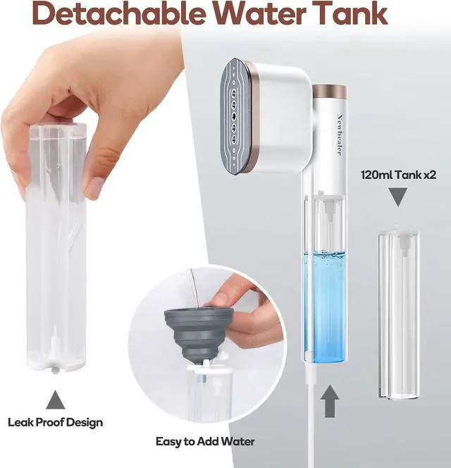 Alt view image 7 of 7 - 1200W Portable Steam Iron, 2 Steam Levels, Horizontal and Vertical Steaming, Dry Ironing, 15s Heat Up, Rotatable, 302°F Garment Wrinkle Remover (120V Only)