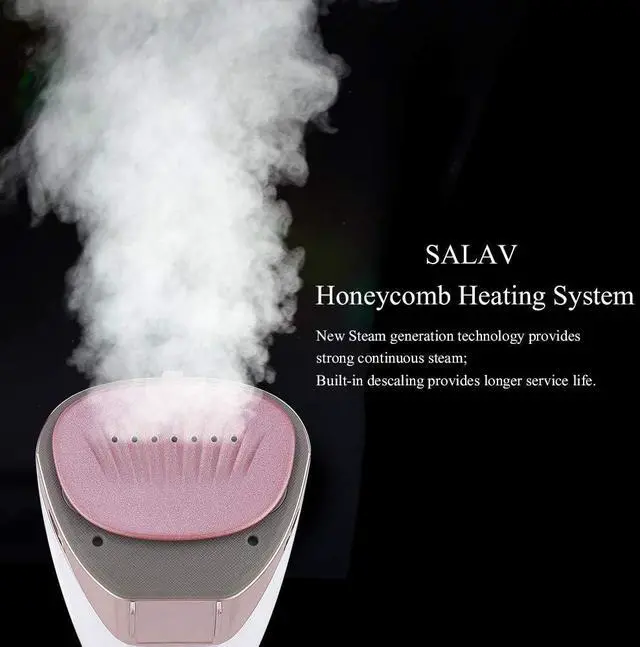 Alt view image 2 of 7 - Steamer for clothes Handheld Iron 2 in 1, 2 Steam Settings, for Both Vertical and Horizontal Garment Handling, Ceramic Coated Metal Steam Panel, 150 ml Big Water Tank, 1150 Watt Rose Gold