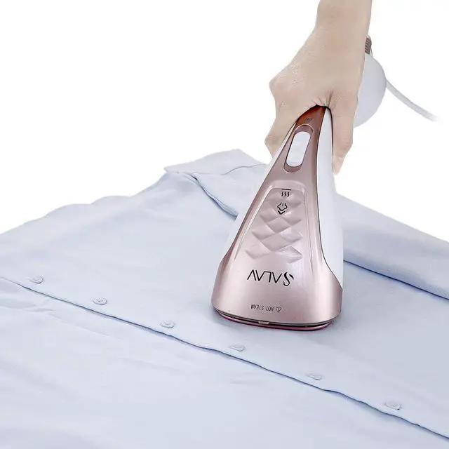 Alt view image 7 of 7 - Steamer for clothes Handheld Iron 2 in 1, 2 Steam Settings, for Both Vertical and Horizontal Garment Handling, Ceramic Coated Metal Steam Panel, 150 ml Big Water Tank, 1150 Watt Rose Gold
