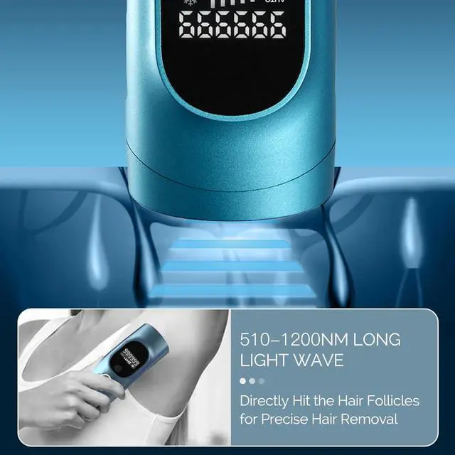 Alt view image 3 of 7 - Laser Hair Removal for Women - Permanent Painless Ice Cooling IPL Device Remover Machine with Shaver, Goggles, 999,999 Flashes for Body and Face, Corded