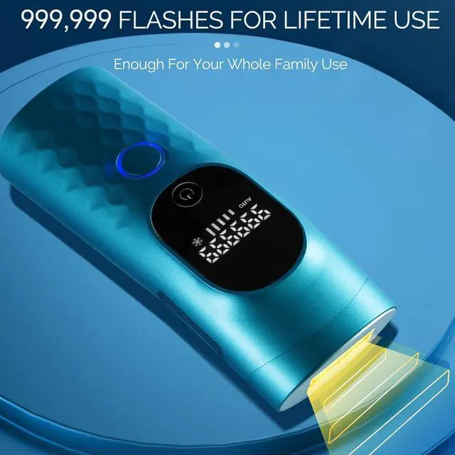 Alt view image 5 of 7 - Laser Hair Removal for Women - Permanent Painless Ice Cooling IPL Device Remover Machine with Shaver, Goggles, 999,999 Flashes for Body and Face, Corded