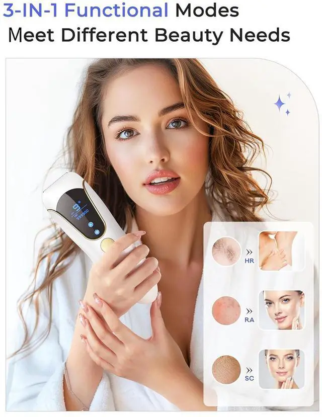 Alt view image 3 of 7 - Laser Hair Removal for Women and Men, Air 15 Ice-cooling IPL Device Hair Removal for Nearly Painless & Long-Lasting Results From Home, 3 Modes & Auto Flashing for Fast Full Body Hair Removal