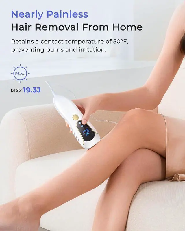 Alt view image 4 of 7 - Laser Hair Removal for Women and Men, Air 15 Ice-cooling IPL Device Hair Removal for Nearly Painless & Long-Lasting Results From Home, 3 Modes & Auto Flashing for Fast Full Body Hair Removal