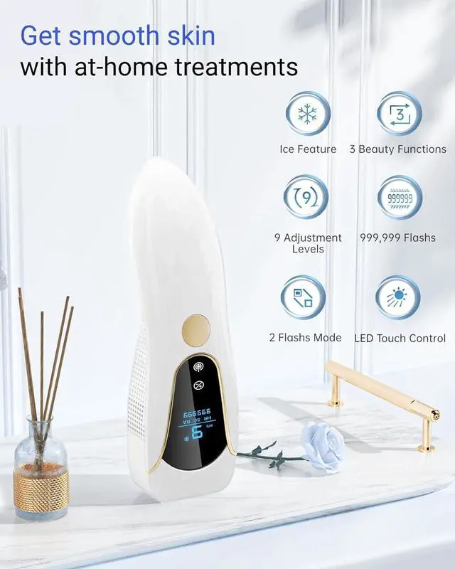 Alt view image 7 of 7 - Laser Hair Removal for Women and Men, Air 15 Ice-cooling IPL Device Hair Removal for Nearly Painless & Long-Lasting Results From Home, 3 Modes & Auto Flashing for Fast Full Body Hair Removal