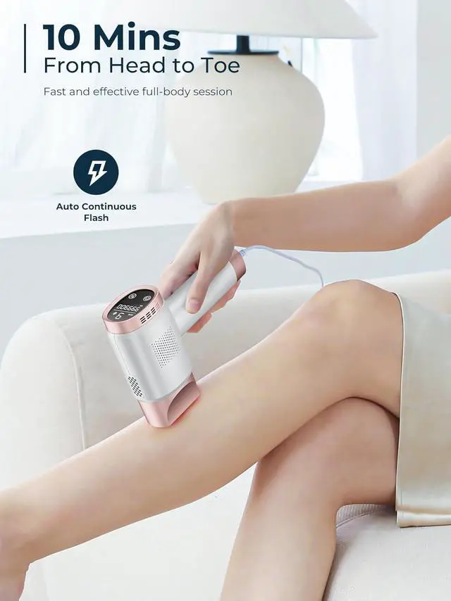 Alt view image 5 of 7 - Laser Hair Removal for Women and Men, IPL with Ice-Cooling System for Nearly Painless And Long-Lasting Result At-Home Permanent Hair Removal Device 999999 Flashes for Whole Body Use
