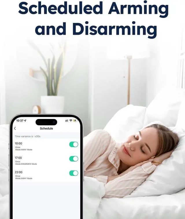 Alt view image 7 of 7 - WiFi Door Alarm System, Wireless DIY Smart Home Security System, with Phone APP Alert, 8 Pieces-Kit (Alarm Siren, Door Window Sensor, Remote), Work with Alexa, for House, Apartment, by tolviviov