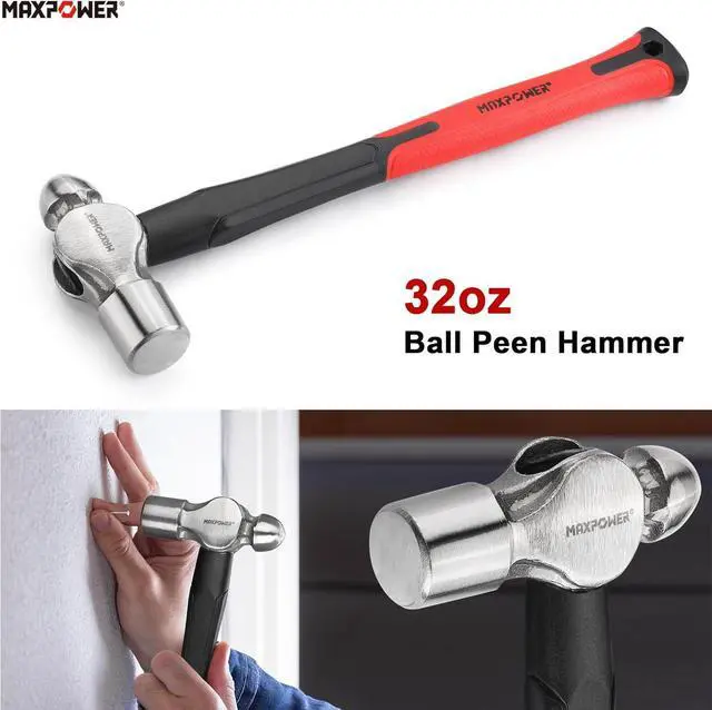 Alt view image 7 of 7 - 5-Piece Hammer Set - 3LB Sledge & Cross Peen, 500g Chipping, 32oz Ball Peen & 24oz Rubber Mallet