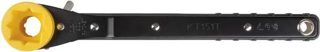 Alt view image 5 of 7 - KT151T Lineman's Ratcheting Wrench with Bolt-Through Design, 3/4-Inch, 13/16-Inch, 1-Inch x 1-1/8-Inch Combination Square Socket