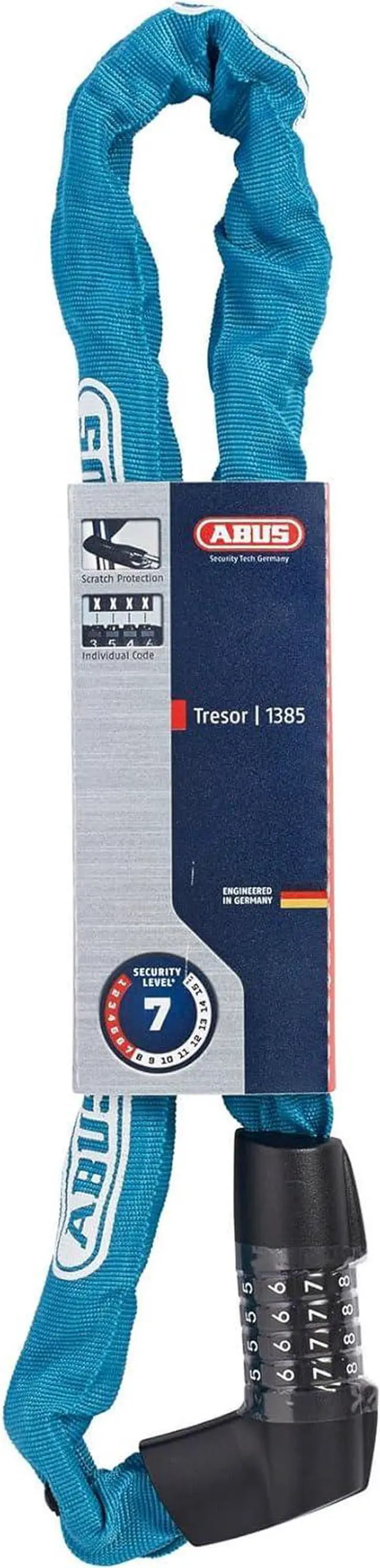 Alt view image 2 of 2 - Chain Lock Tresor 1385, Combination Lock, Made of Hardened Steel, 7 mm Square Chain, ABUS Security Level 7