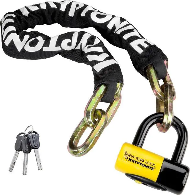 Main image of New York FAHGETTABOUDIT 1410 Bike Chain Lock, 3.28 Feet Long 14mm Steel Chain Heavy Duty Anti-Theft Bicycle Chain Lock with Keys, 10/10 Security Rating for E-Bike, Motorcycle, Scooter