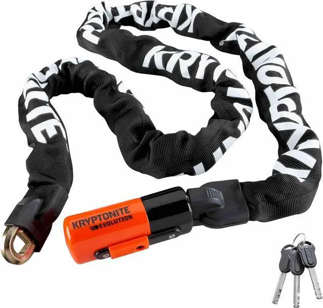 Main image of 1016 Evolution 9.7 Pound Integrated Bike Chain - 5.25 ft Long 10mm Steel Chain with Keys for Bicycles; E-Bikes; Motorcycles; Scooters
