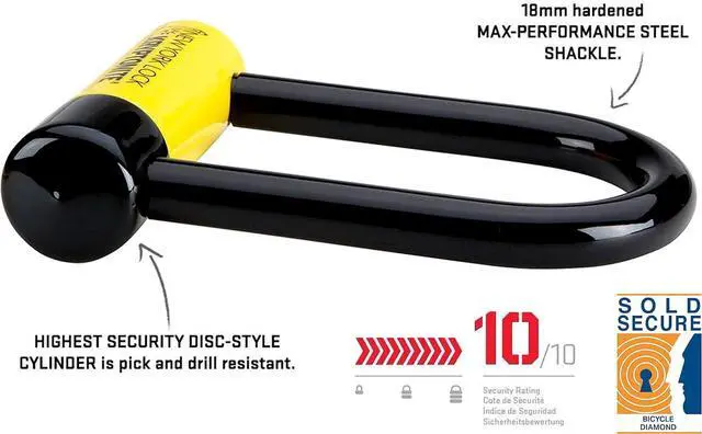 Alt view image 3 of 7 - New York Fahgettaboutit Mini Bike U-Lock, Heavy Duty Anti-Theft Bicycle U Lock, 18mm Shackle with Keys, Ultimate Security Lock for Bicycles E-Bikes Scooters,Black